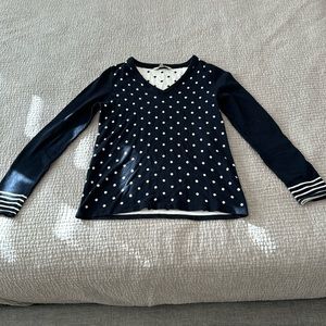 41 Hawthorn navy polkadot size small sweater